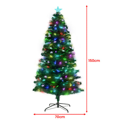Christabelle 1.5m Enchanted Pre Lit Fibre Optic Christmas Tree Stars Xmas Decor-Occasions &gt; Christmas-PEROZ Accessories