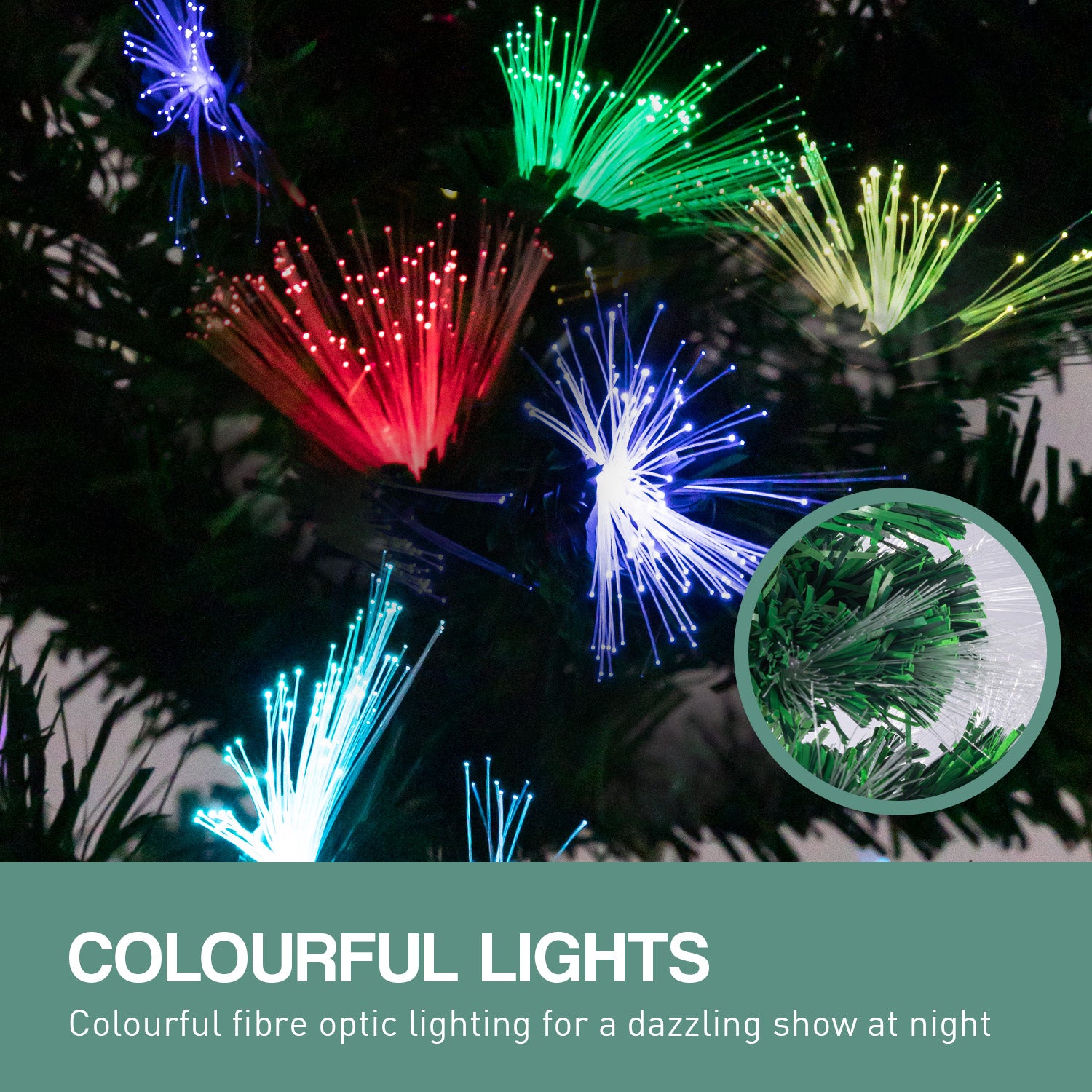 Christabelle 1.5m Enchanted Pre Lit Fibre Optic Christmas Tree Stars Xmas Decor-Occasions &gt; Christmas-PEROZ Accessories