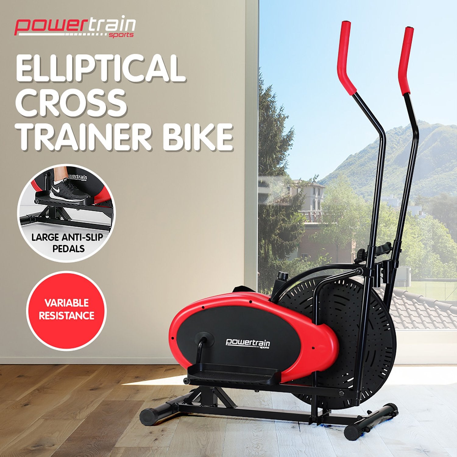 Powertrain Elliptical Cross Trainer Bike-Sports &amp; Fitness &gt; Bikes &amp; Accessories-PEROZ Accessories