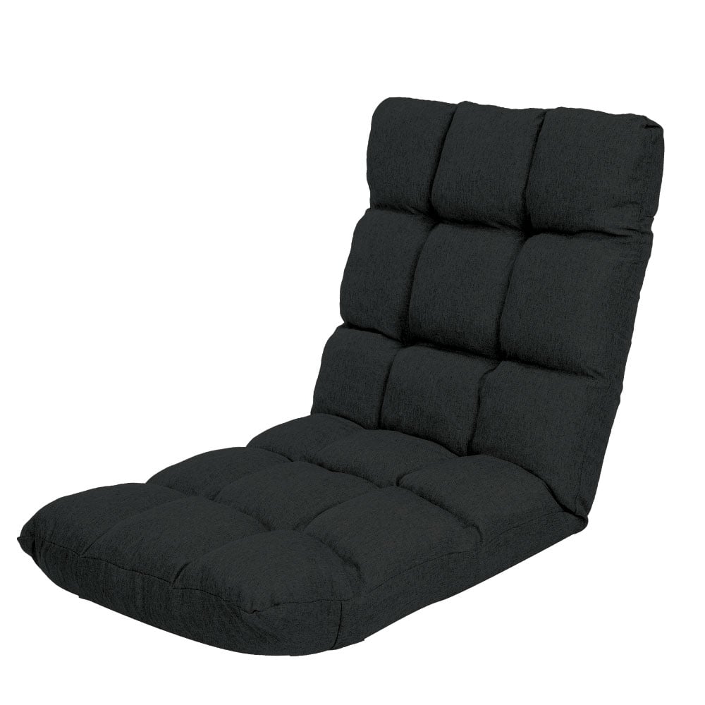 Sarantino Adjustable Floor Gaming Lounge Faux Linen Chair Sofa 100 X 50 X 12cm Black-Furniture &gt; Living Room-PEROZ Accessories