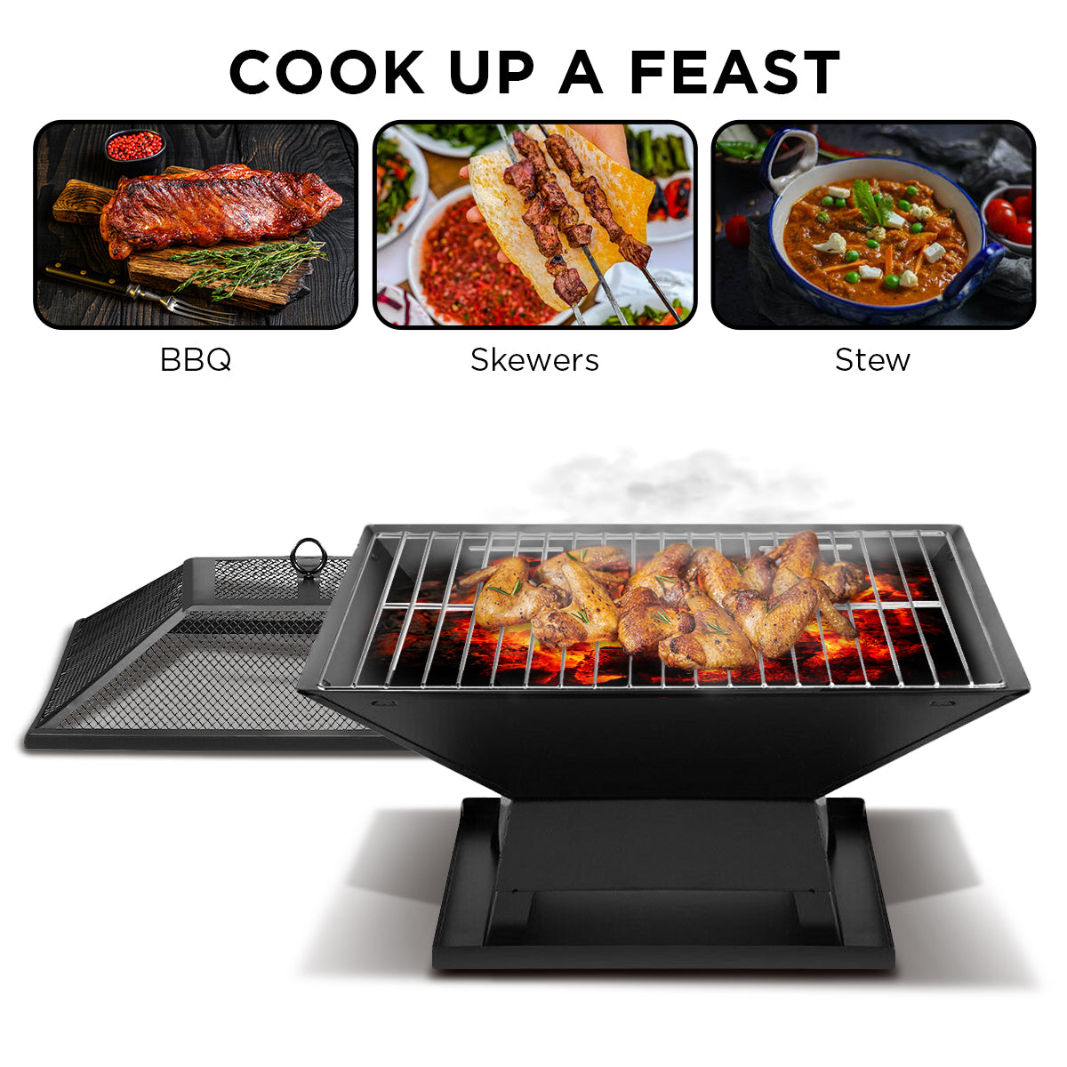 Wallaroo Portable Outdoor Fire Pit for BBQ, Grilling, Cooking, Camping-Home &amp; Garden &gt; BBQ-PEROZ Accessories
