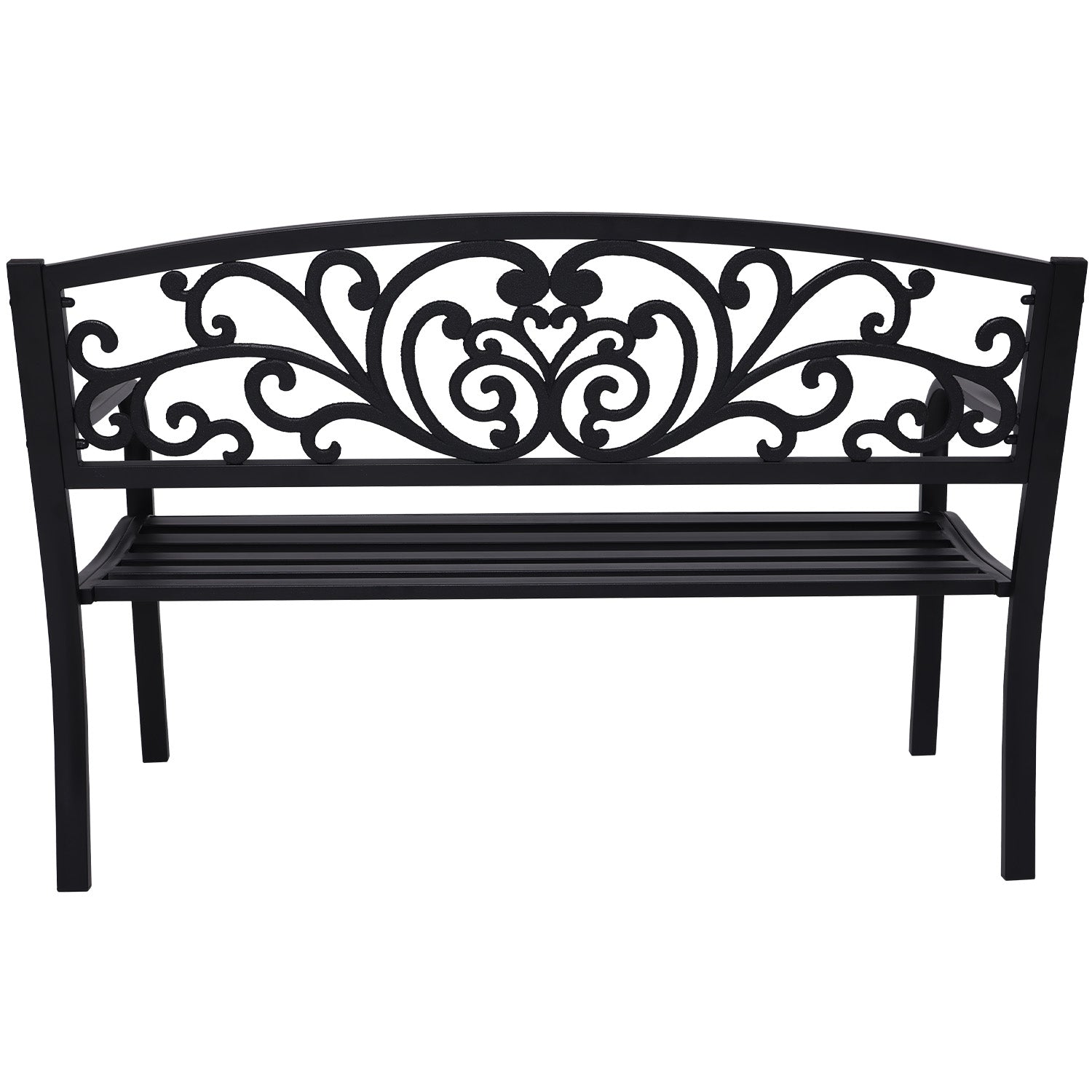 Wallaroo Steel Outdoor Garden Bench - Floral-Home &amp; Garden &gt; Garden Furniture-PEROZ Accessories