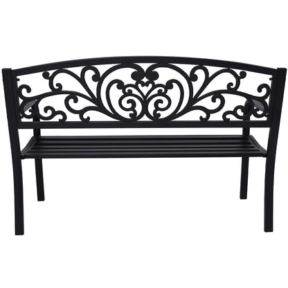Wallaroo Steel Outdoor Garden Bench - Floral-Home &amp; Garden &gt; Garden Furniture-PEROZ Accessories