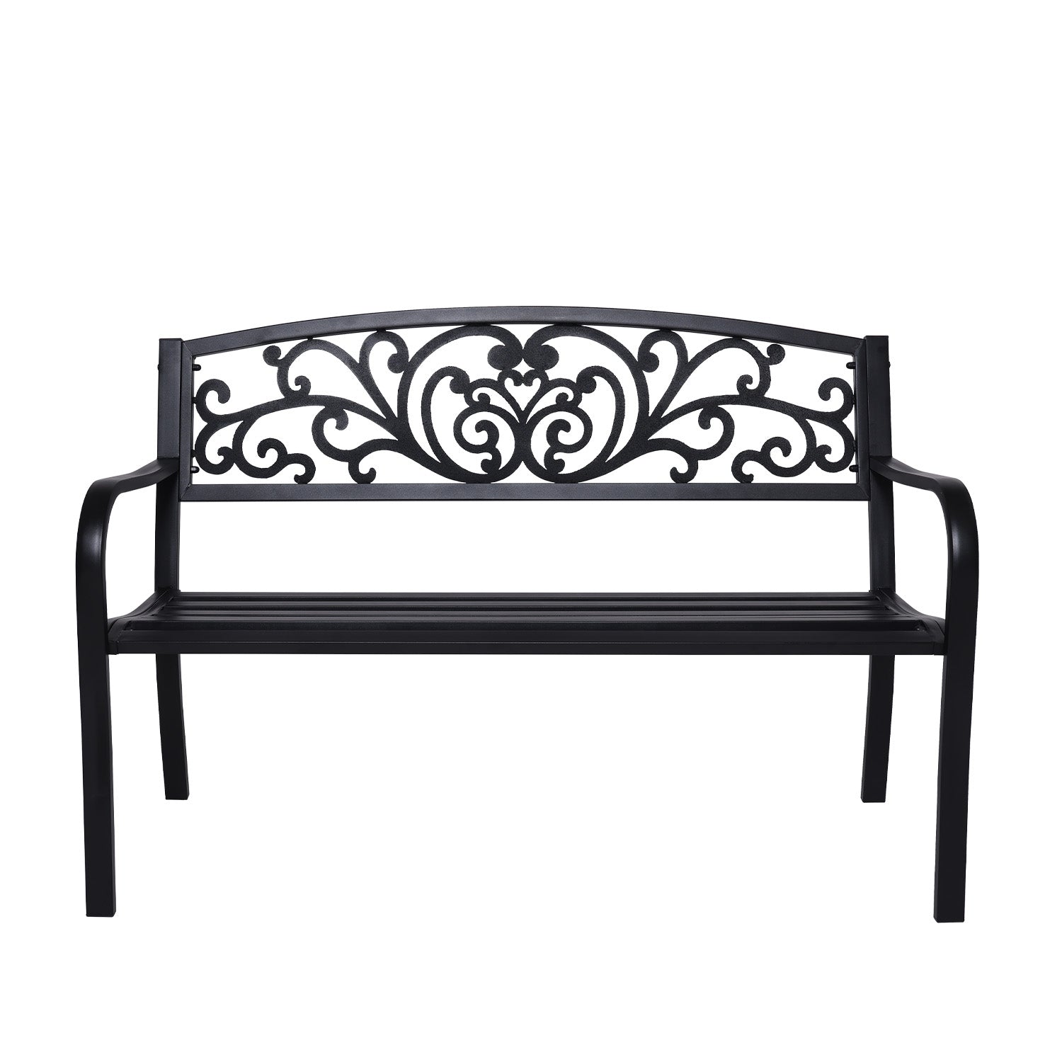 Wallaroo Steel Outdoor Garden Bench - Floral-Home &amp; Garden &gt; Garden Furniture-PEROZ Accessories