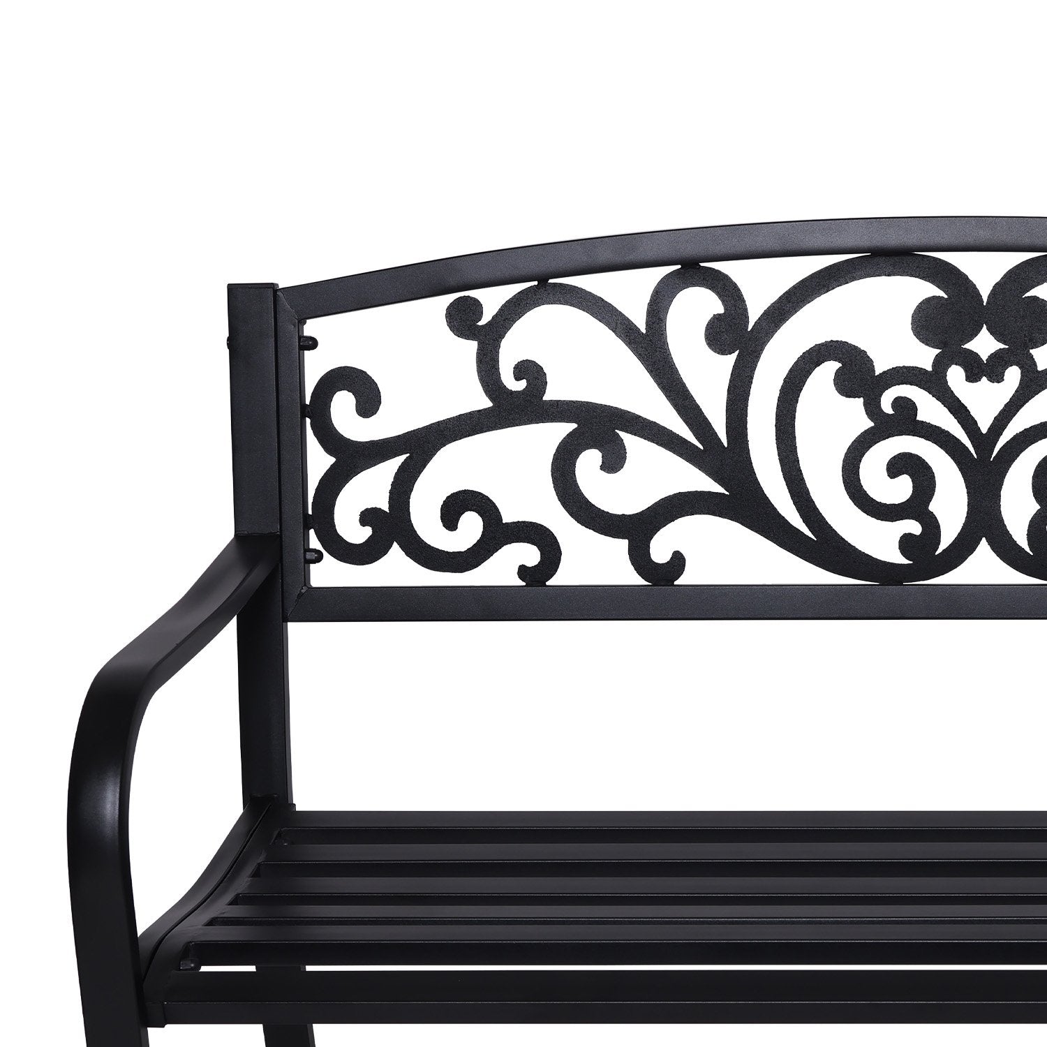Wallaroo Steel Outdoor Garden Bench - Floral-Home &amp; Garden &gt; Garden Furniture-PEROZ Accessories