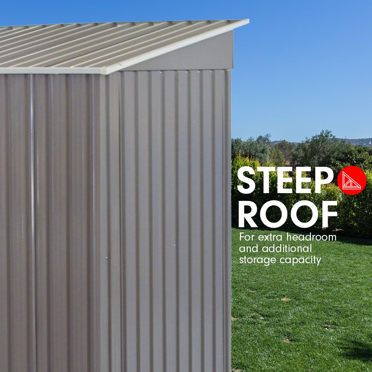 Wallaroo 4ft x 6ft Garden Shed with Base Flat Roof Outdoor Storage - Grey-Home &amp; Garden &gt; Storage-PEROZ Accessories