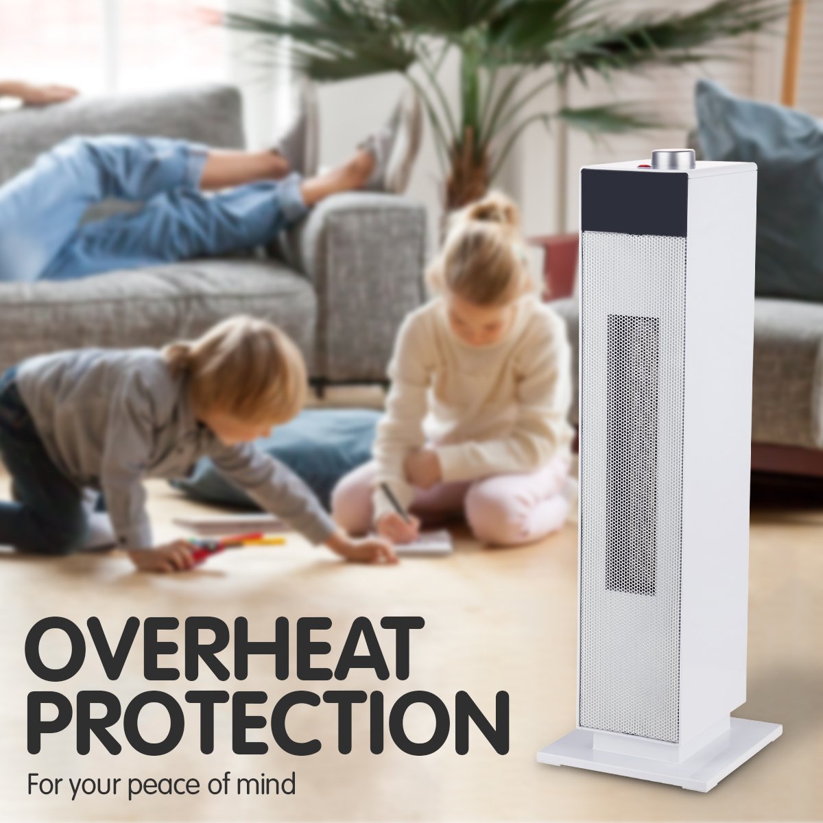Pronti Electric Tower Heater PTC Ceramic 2000W White-Appliances &gt; Heaters-PEROZ Accessories