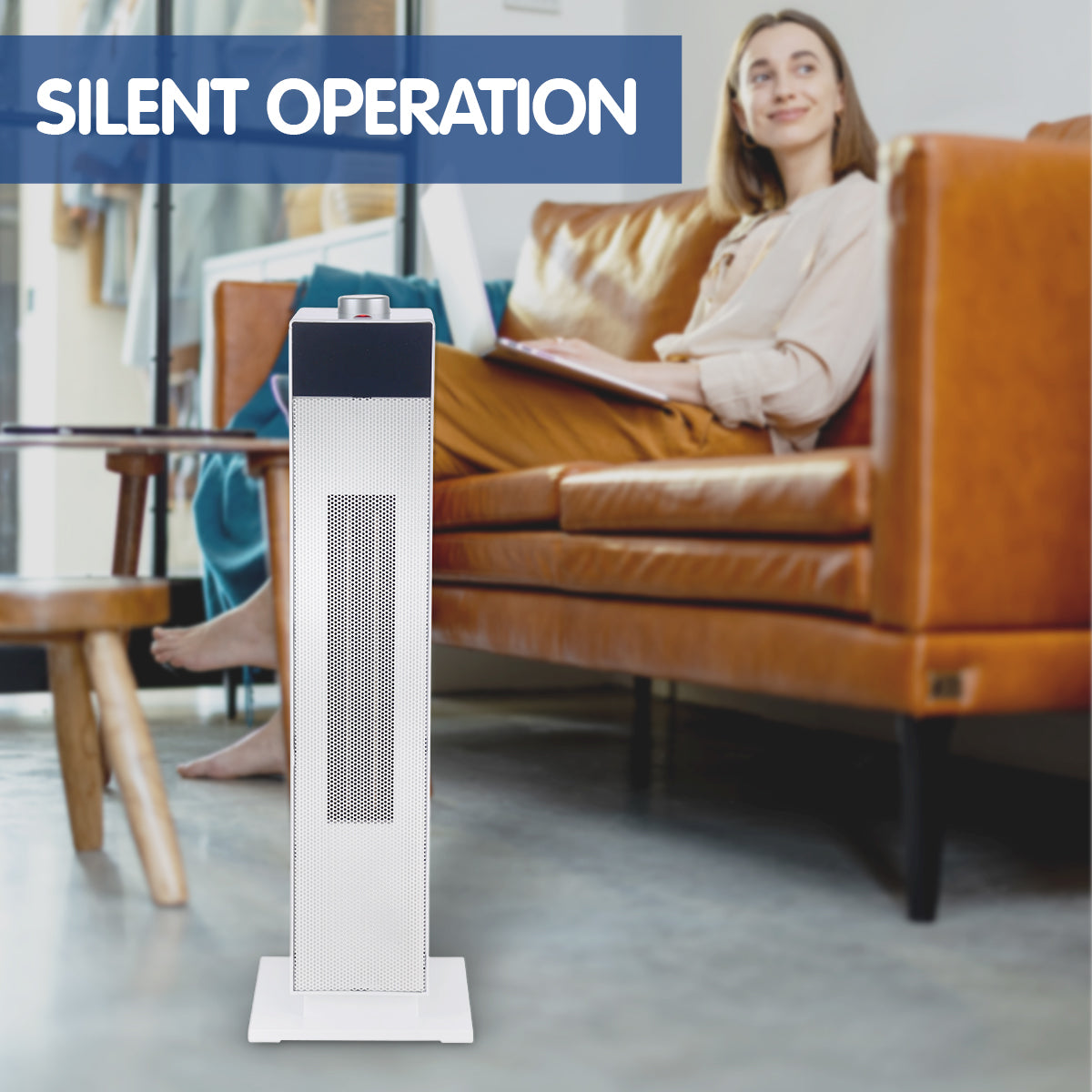 Pronti Electric Tower Heater PTC Ceramic 2000W White-Appliances &gt; Heaters-PEROZ Accessories