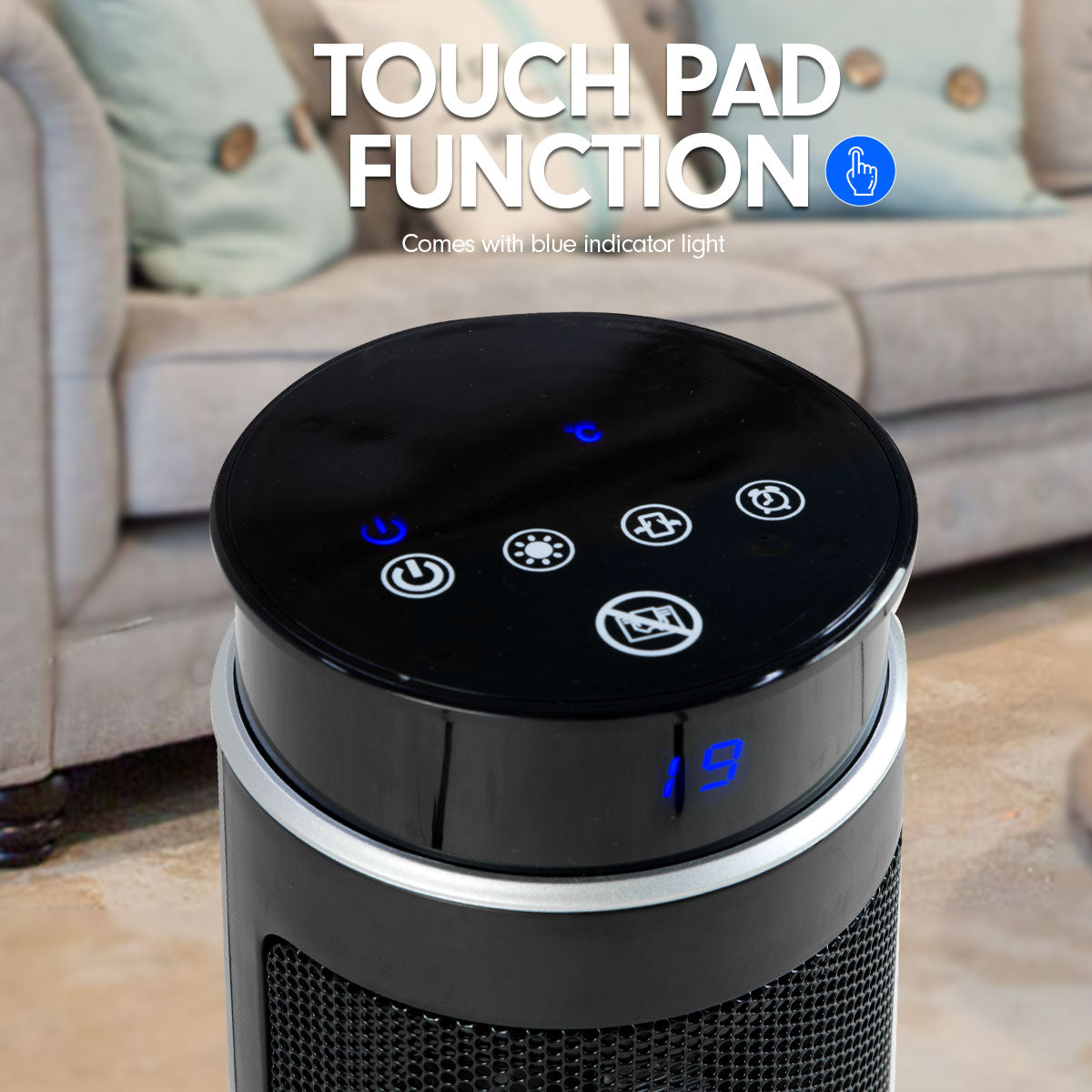 Pronti Electric Tower Heater 2000W Remote Portable - Black-Appliances &gt; Heaters-PEROZ Accessories