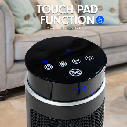 Pronti Electric Tower Heater 2000W Remote Portable - Black-Appliances &gt; Heaters-PEROZ Accessories