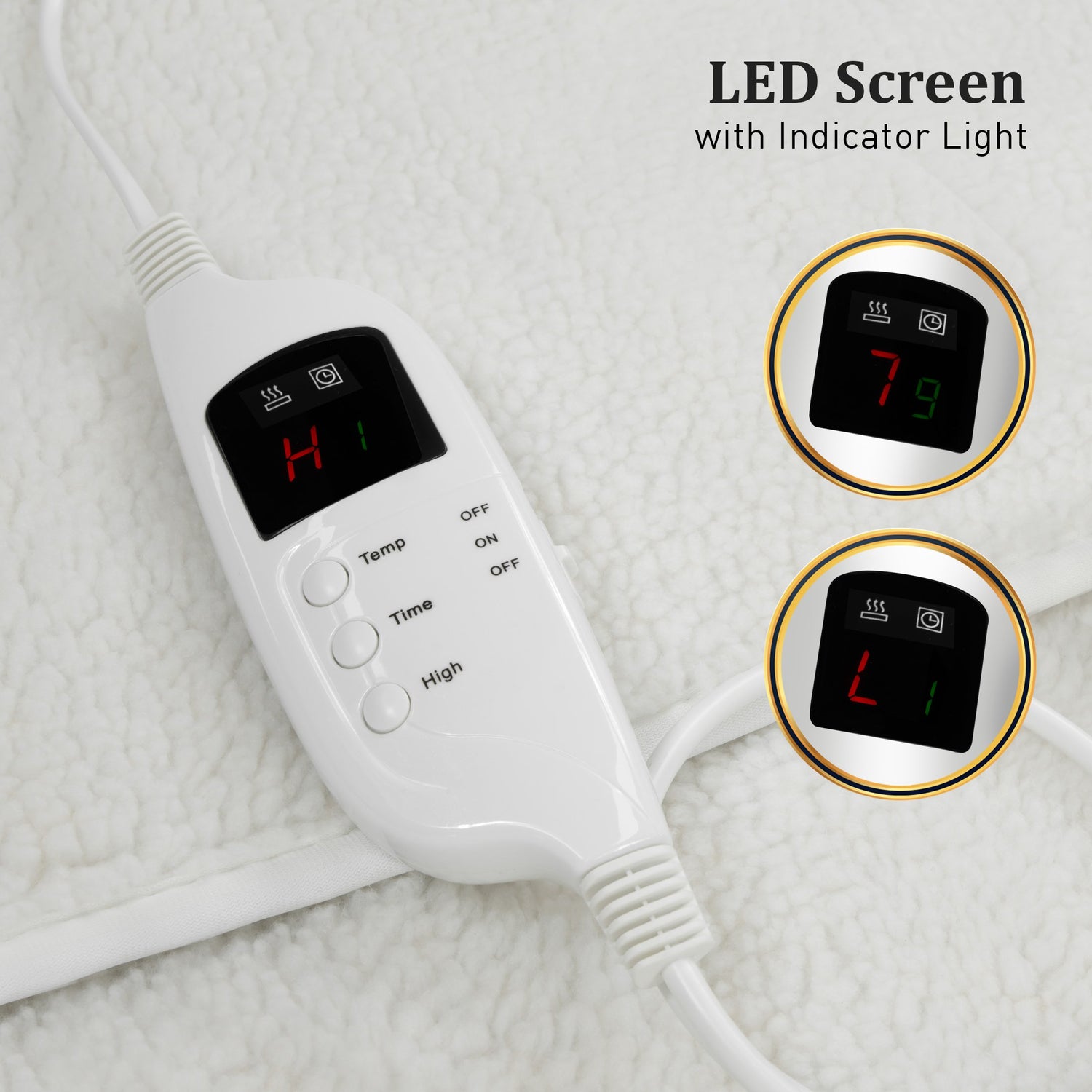 Laura Hill Electric Blanket Heated Fitted King Size Bed Safety 9 Heat Levels-Electric Throw Blanket-PEROZ Accessories