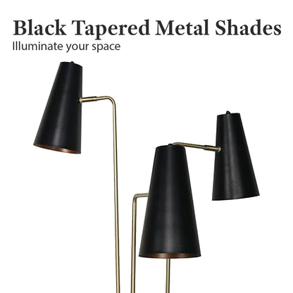 Sarantino Three Metal Shade Floor Lamp-Home &amp; Garden &gt; Lighting-PEROZ Accessories