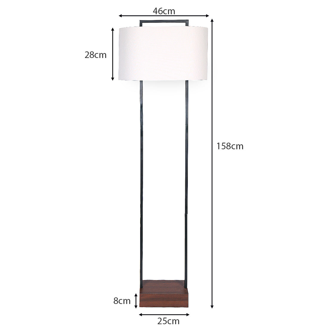 Sarantino Wood Floor Lamp in Cherry Finish-Home &amp; Garden &gt; Lighting-PEROZ Accessories