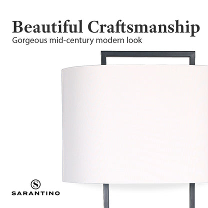 Sarantino Wood Floor Lamp in Cherry Finish-Home &amp; Garden &gt; Lighting-PEROZ Accessories