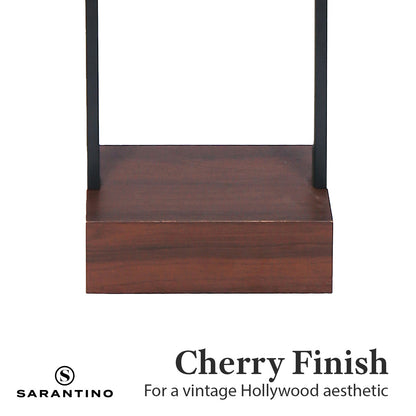 Sarantino Wood Floor Lamp in Cherry Finish-Home &amp; Garden &gt; Lighting-PEROZ Accessories