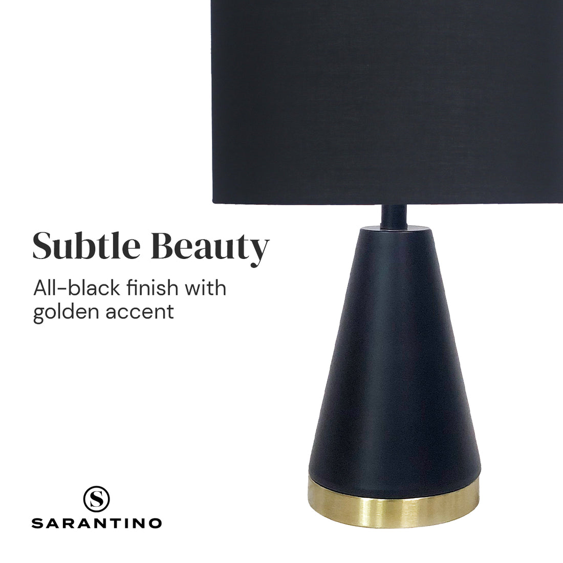 Sarantino Metal Table Lamp in Black and Gold-Home &amp; Garden &gt; Lighting-PEROZ Accessories