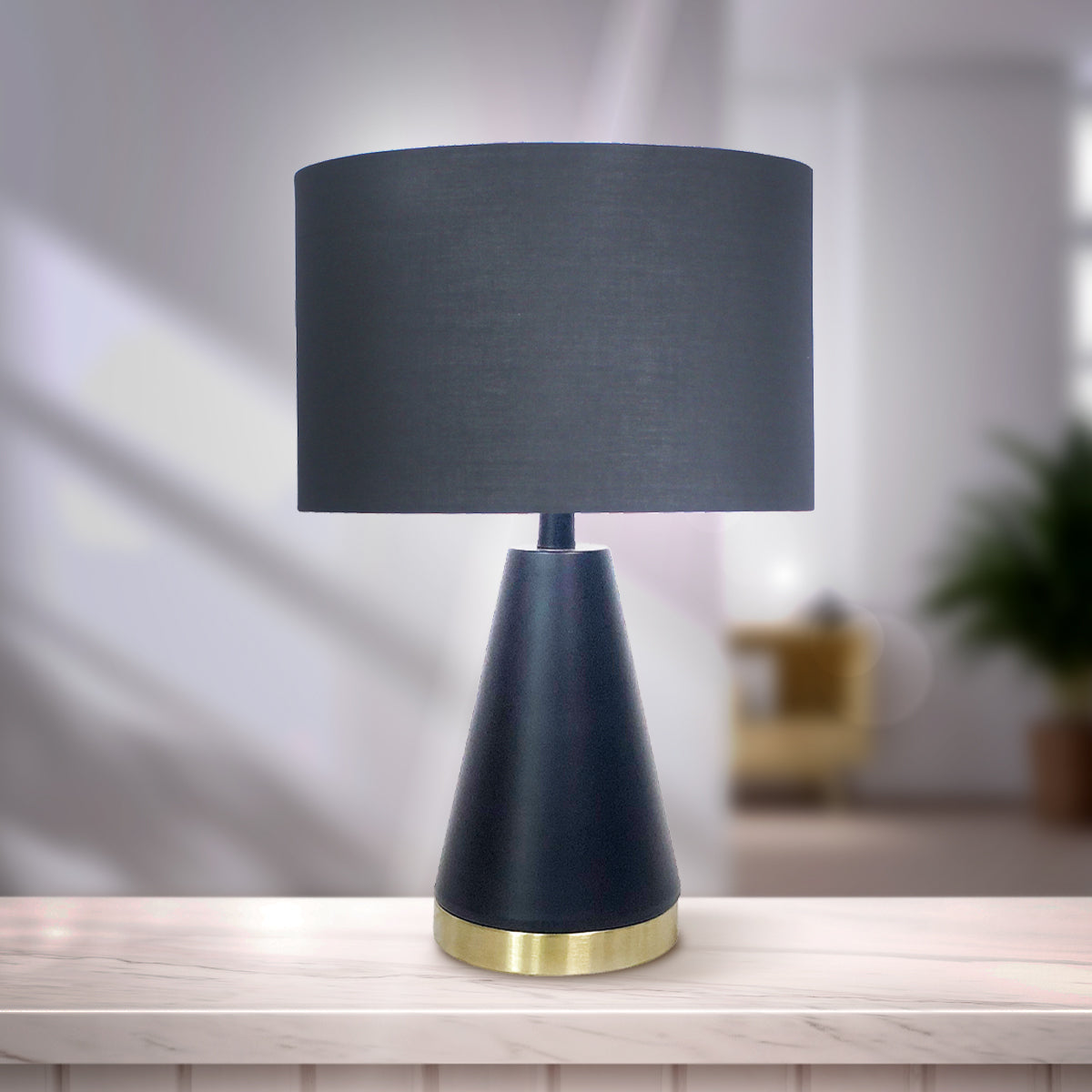 Sarantino Metal Table Lamp in Black and Gold-Home &amp; Garden &gt; Lighting-PEROZ Accessories