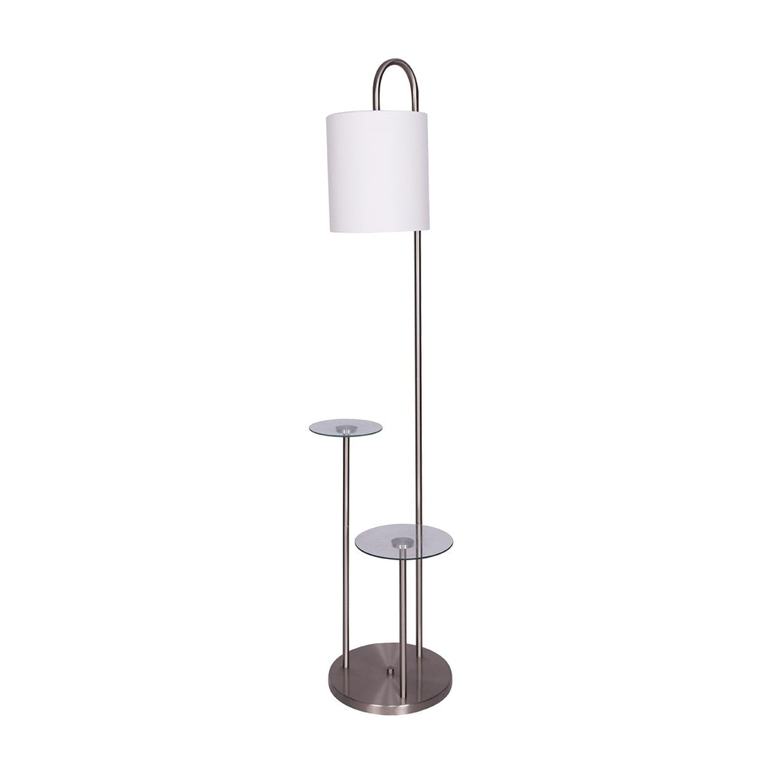 Sarantino Metal Floor Lamp with Glass Shelves-Home &amp; Garden &gt; Lighting-PEROZ Accessories