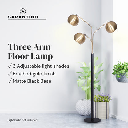 Sarantino Adjustable 3-Arm Arc Lamp-Home &amp; Garden &gt; Lighting-PEROZ Accessories