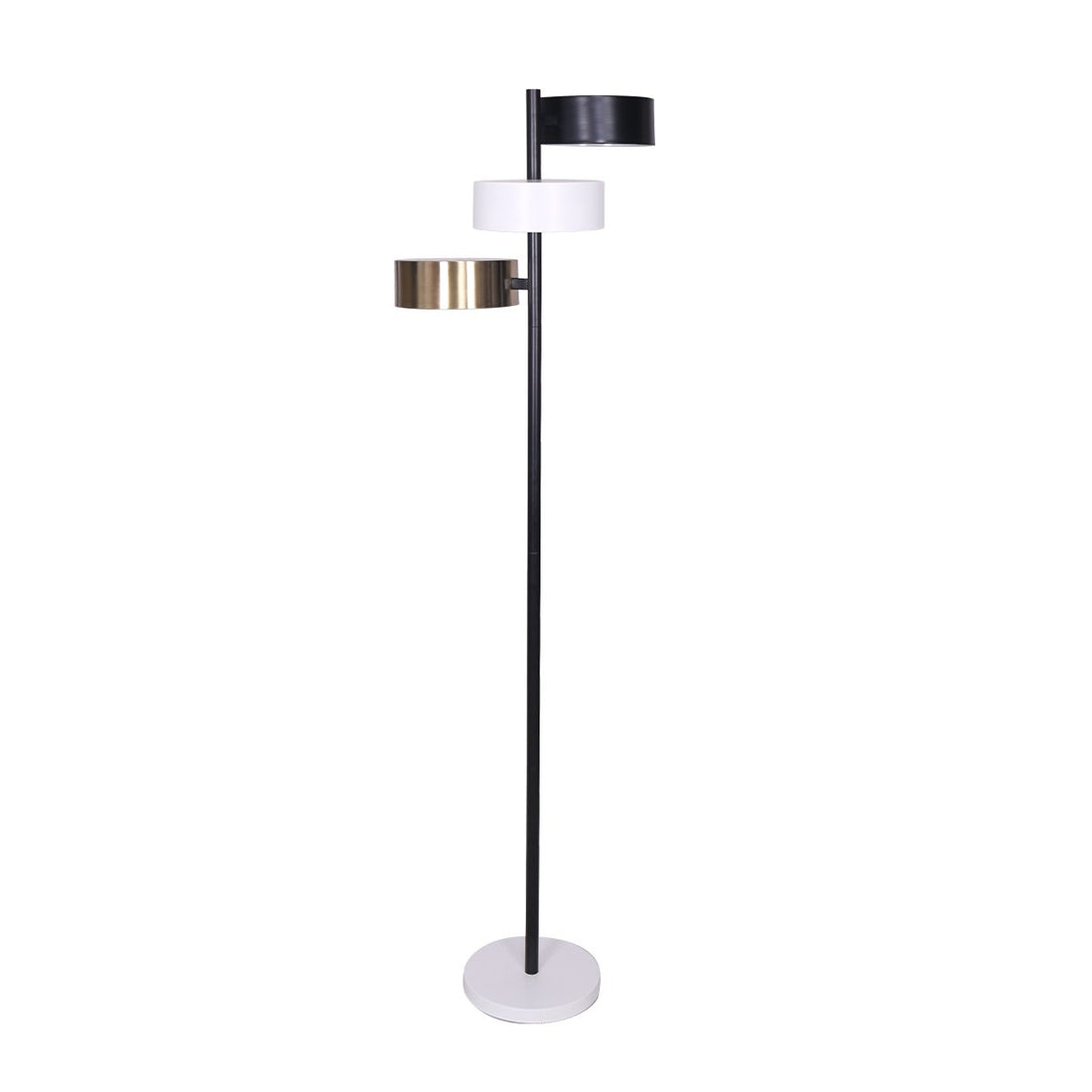 Sarantino Metal Floor Lamp with 3 Swirl Shades-Home &amp; Garden &gt; Lighting-PEROZ Accessories