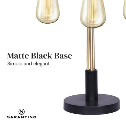 Sarantino Exposed Bulb Industrial Table Lamp-Home &amp; Garden &gt; Lighting-PEROZ Accessories