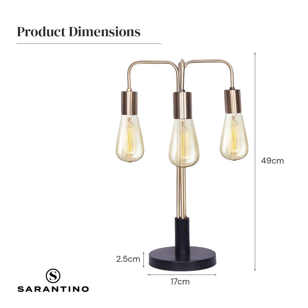 Sarantino Exposed Bulb Industrial Table Lamp-Home &amp; Garden &gt; Lighting-PEROZ Accessories