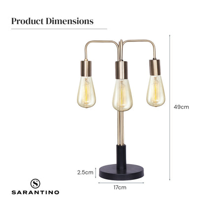 Sarantino Exposed Bulb Industrial Table Lamp-Home &amp; Garden &gt; Lighting-PEROZ Accessories