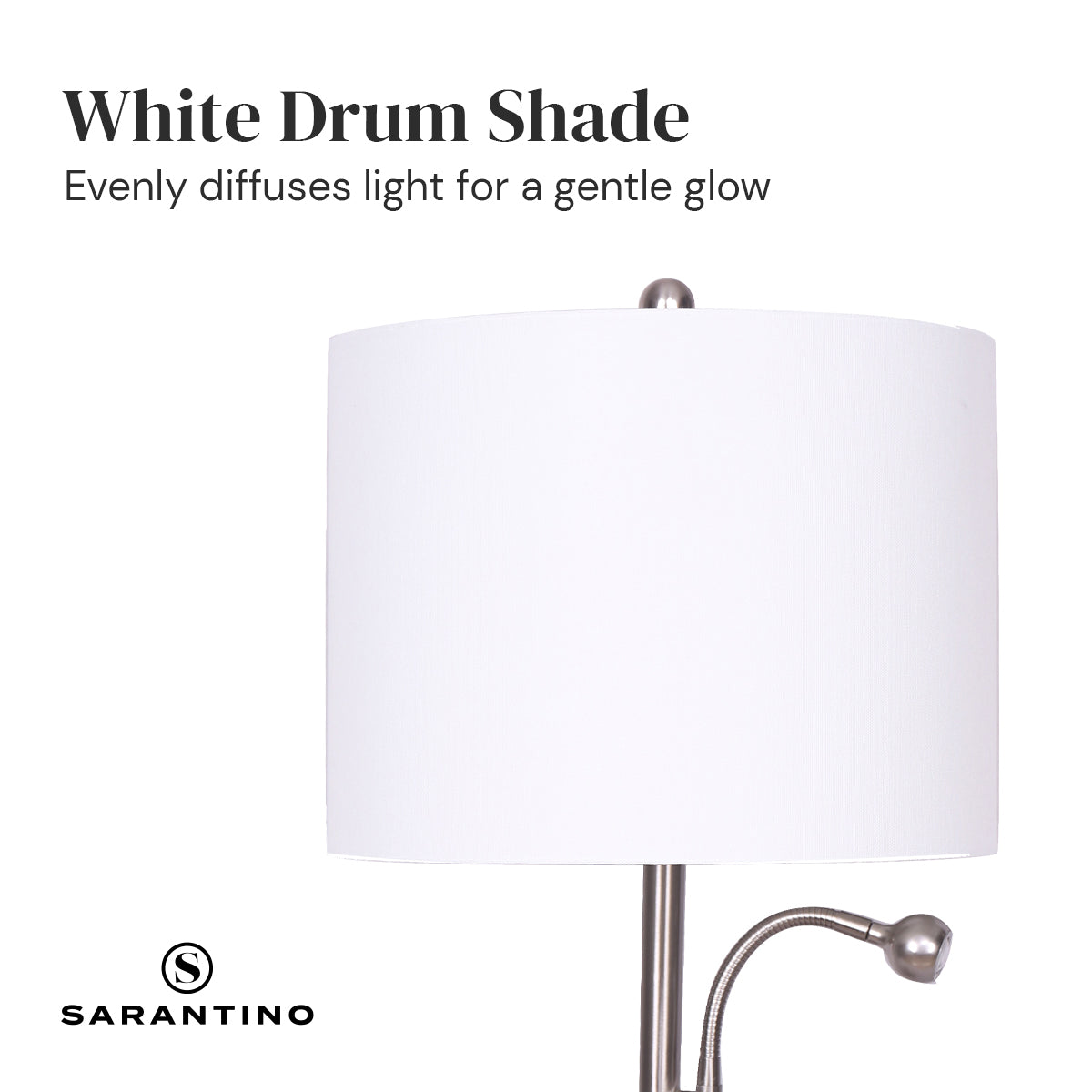 Sarantino 2-in-1 Table Lamp with LED Reading Light-Home &amp; Garden &gt; Lighting-PEROZ Accessories