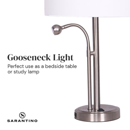 Sarantino 2-in-1 Table Lamp with LED Reading Light-Home &amp; Garden &gt; Lighting-PEROZ Accessories