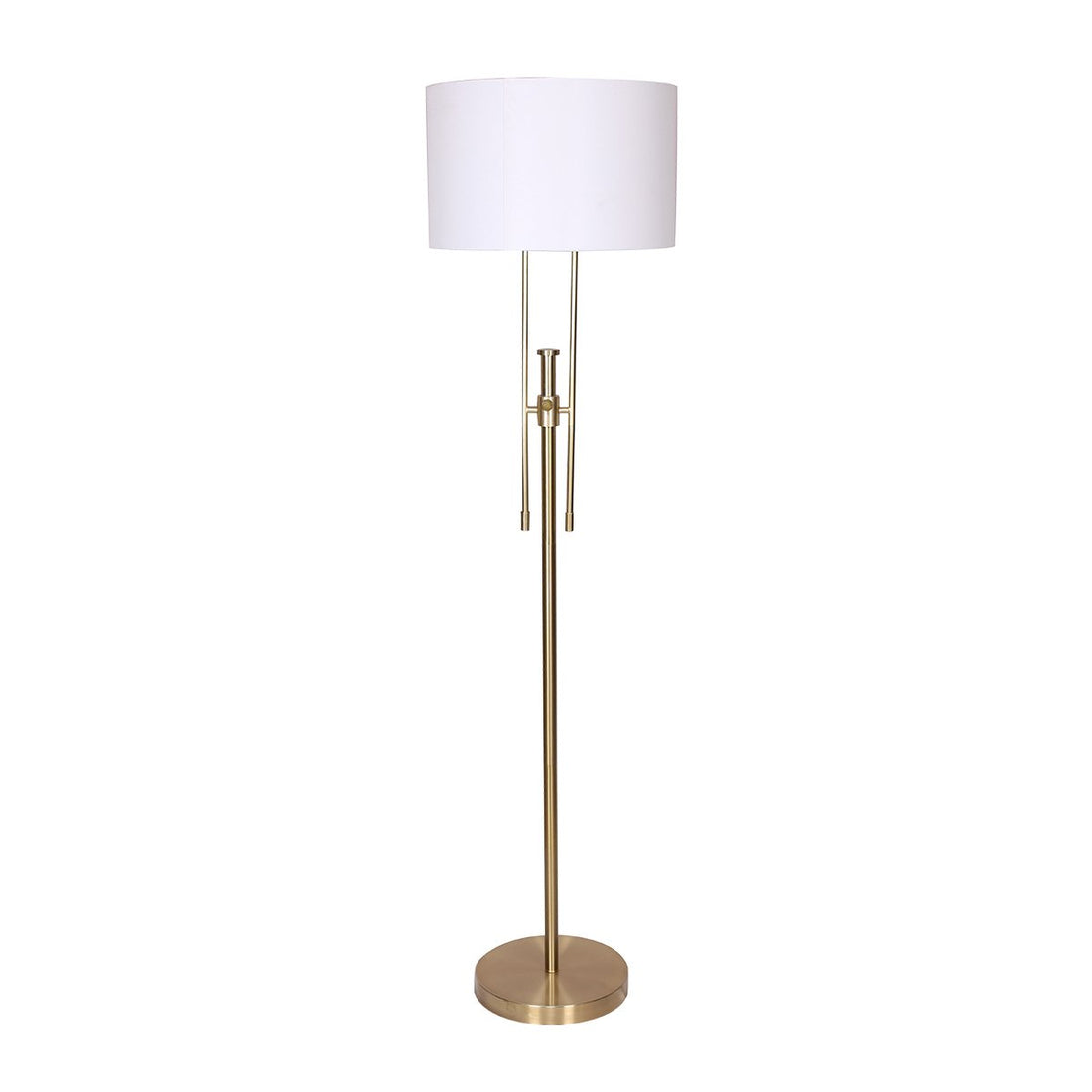 Sarantino Brushed Gold Height-Adjustable Metal Floor Lamp-Home &amp; Garden &gt; Lighting-PEROZ Accessories