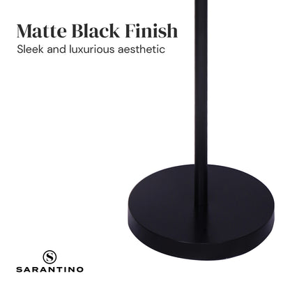 Sarantino Height-Adjustable Metal Floor Lamp Matte Black-Home &amp; Garden &gt; Lighting-PEROZ Accessories
