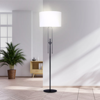 Sarantino Height-Adjustable Metal Floor Lamp Matte Black-Home &amp; Garden &gt; Lighting-PEROZ Accessories