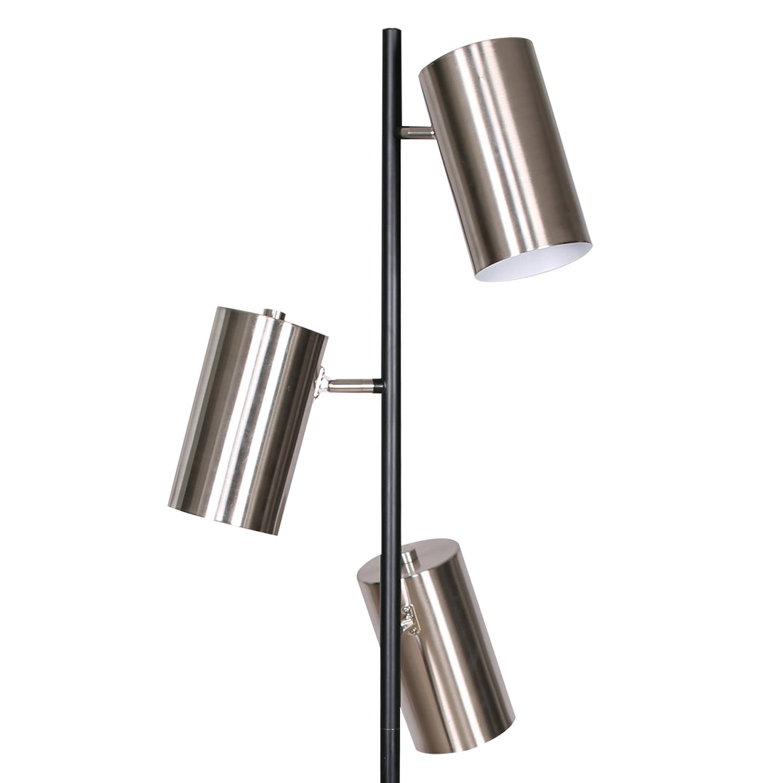Sarantino 3-Shade Metal Floor Lamp Nickel &amp; Matte Black Finish-Home &amp; Garden &gt; Lighting-PEROZ Accessories