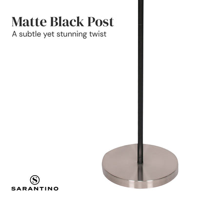 Sarantino 3-Shade Metal Floor Lamp Nickel &amp; Matte Black Finish-Home &amp; Garden &gt; Lighting-PEROZ Accessories