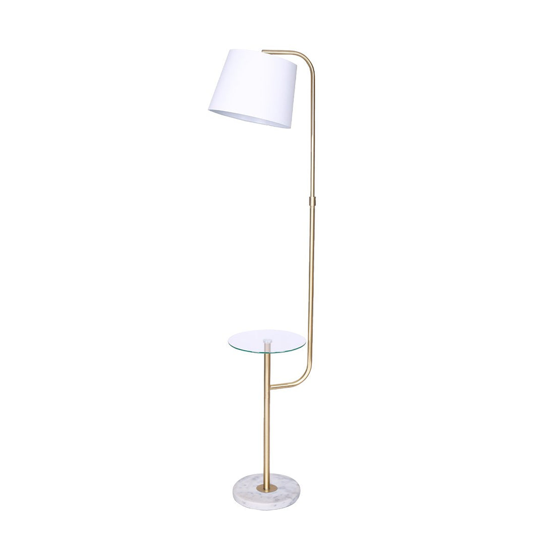 Sarantino Glass End Brass Finish Table Top Floor Lamp-Home &amp; Garden &gt; Lighting-PEROZ Accessories