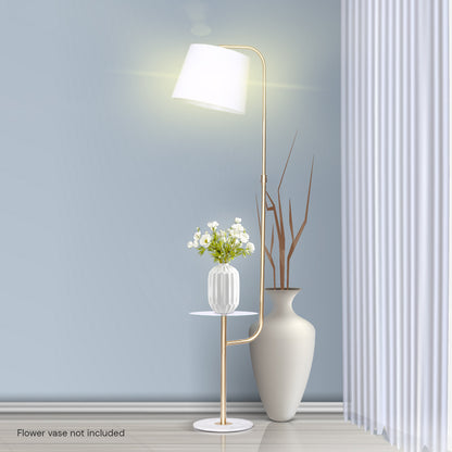 Sarantino Glass End Brass Finish Table Top Floor Lamp-Home &amp; Garden &gt; Lighting-PEROZ Accessories