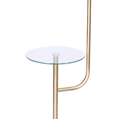 Sarantino Glass End Brass Finish Table Top Floor Lamp-Home &amp; Garden &gt; Lighting-PEROZ Accessories