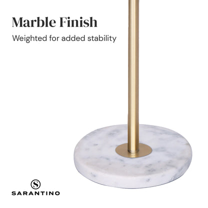 Sarantino Glass End Brass Finish Table Top Floor Lamp-Home &amp; Garden &gt; Lighting-PEROZ Accessories