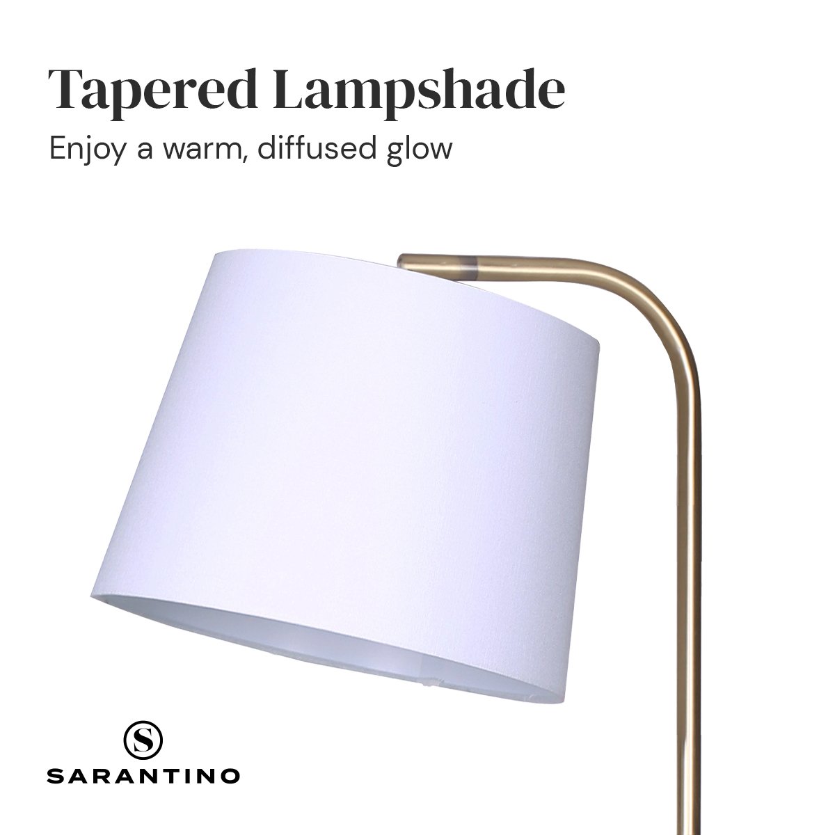 Sarantino Marble &amp; Metal End Table Top Floor Lamp-Home &amp; Garden &gt; Lighting-PEROZ Accessories