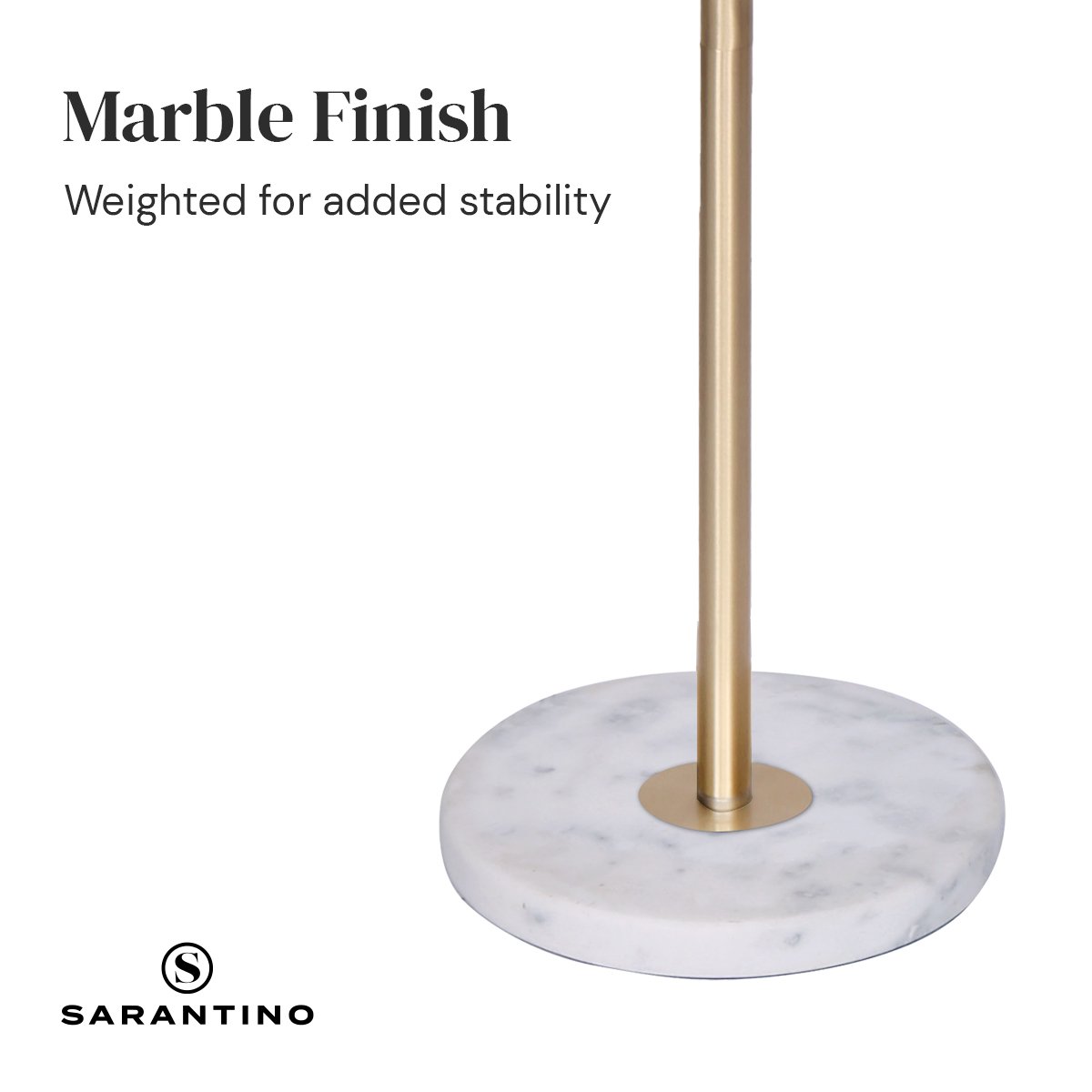 Sarantino Marble &amp; Metal End Table Top Floor Lamp-Home &amp; Garden &gt; Lighting-PEROZ Accessories