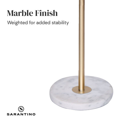 Sarantino Marble &amp; Metal End Table Top Floor Lamp-Home &amp; Garden &gt; Lighting-PEROZ Accessories