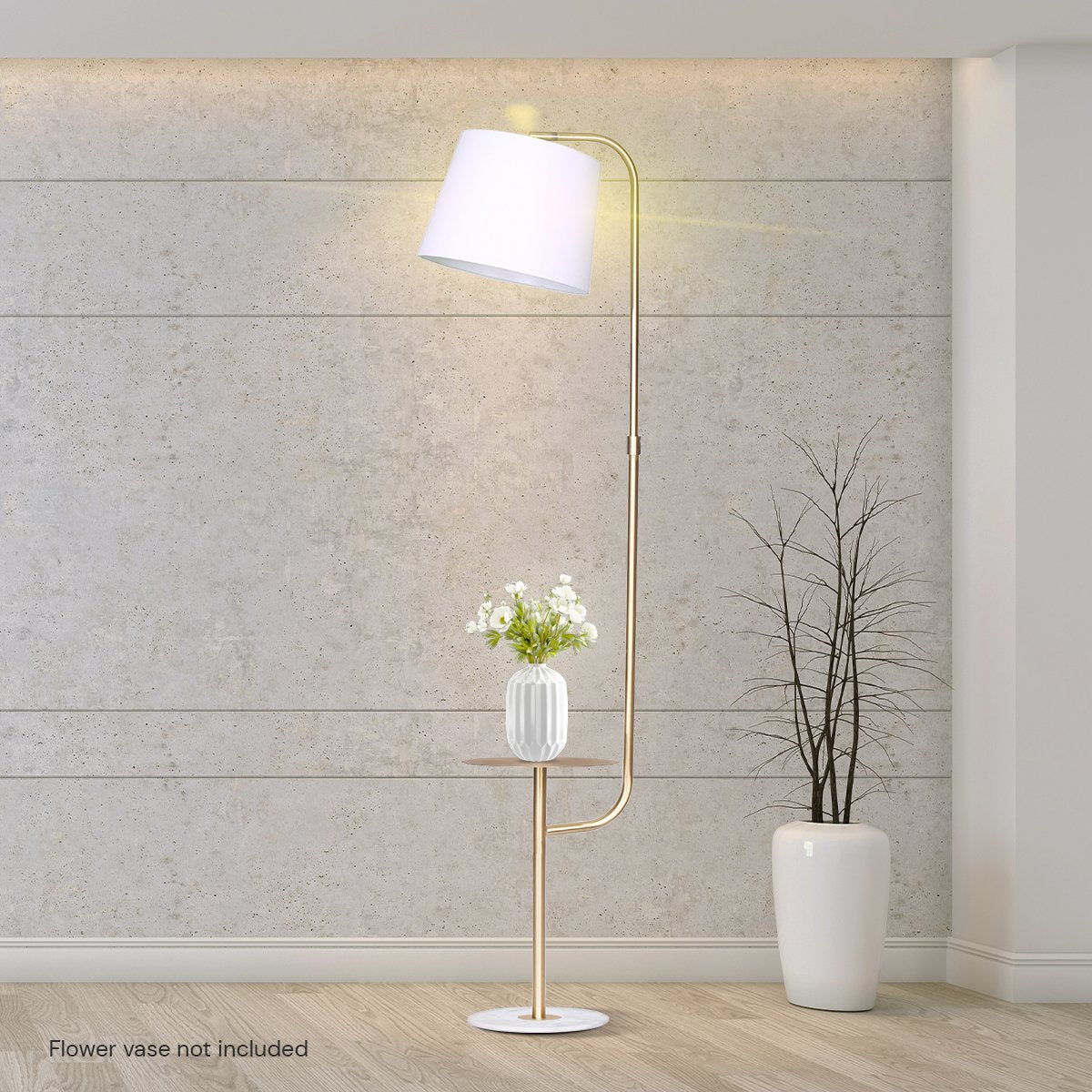 Sarantino Marble &amp; Metal End Table Top Floor Lamp-Home &amp; Garden &gt; Lighting-PEROZ Accessories