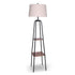 Sarantino Metal Etagere Floor Lamp Shade Metal Shelf in Wood Finish-Home & Garden > Lighting-PEROZ Accessories