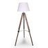 Sarantino Solid Wood Tripod Floor Lamp Adjustable Height White Shade-Home & Garden > Lighting-PEROZ Accessories