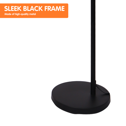 Sarantino Metal Arc Arm Floor Lamp Shade Black-Home &amp; Garden > Lighting-PEROZ Accessories
