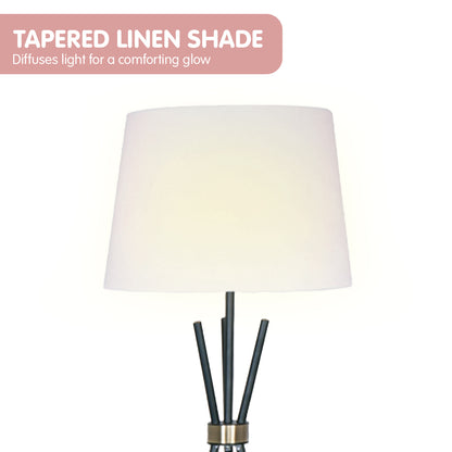 Sarantino Tripod Floor Lamp in Metal and Antique Brass-Home &amp; Garden &gt; Lighting-PEROZ Accessories