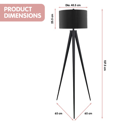 Sarantino Minimalist Modern Tripod Floor Lamp Black-Home &amp; Garden &gt; Lighting-PEROZ Accessories