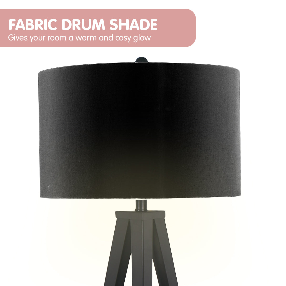Sarantino Minimalist Modern Tripod Floor Lamp Black-Home &amp; Garden &gt; Lighting-PEROZ Accessories