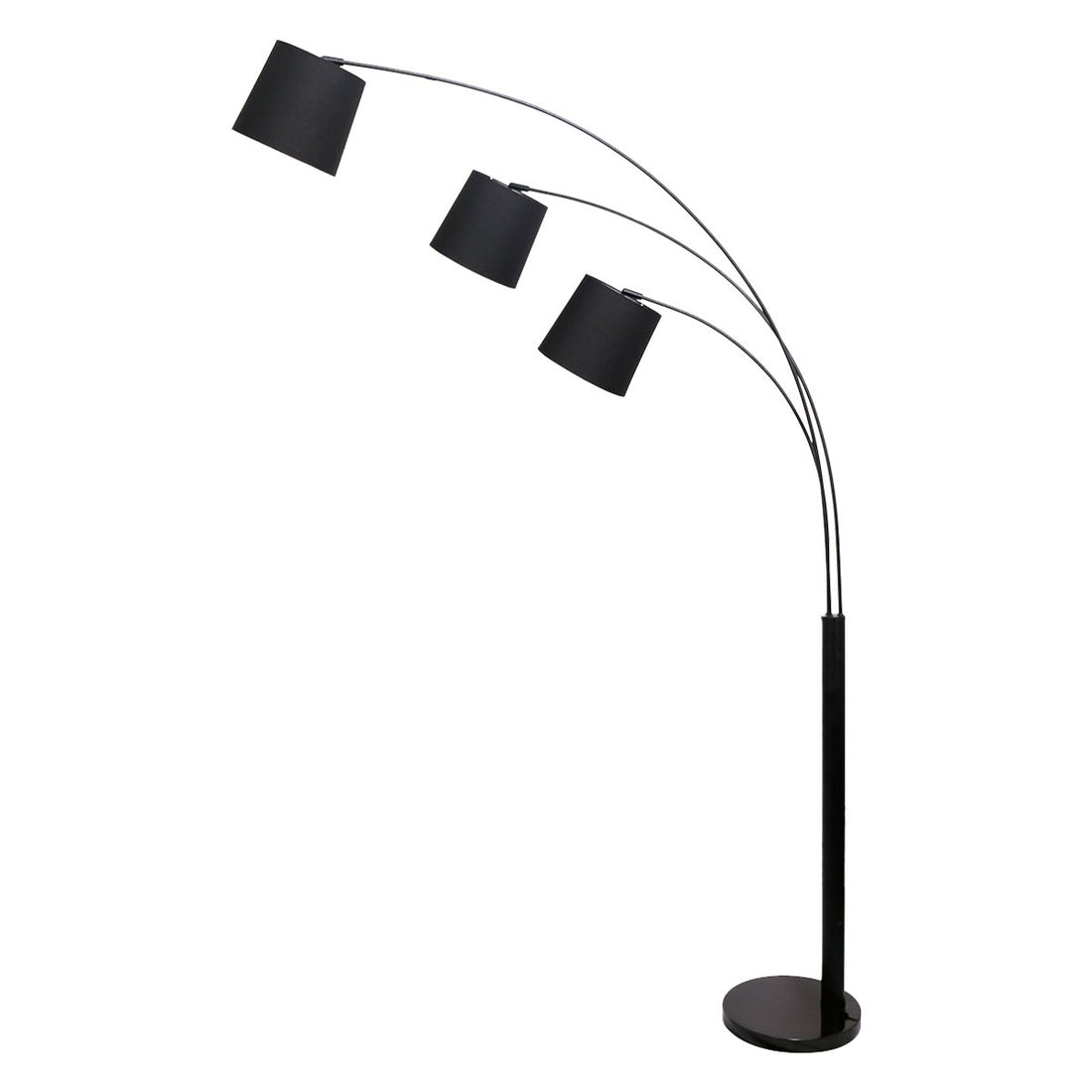 Sarantino 3-Light Arc Floor Lamp Adjustable Black 3 Shades-Home &amp; Garden &gt; Lighting-PEROZ Accessories