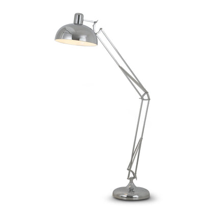 Sarantino Metal Architect Floor Lamp Shade Adjustable Height - Chrome-Home &amp; Garden &gt; Lighting-PEROZ Accessories